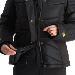 Superdry, Snow Luxe Puffer Ski-jas Dames Zwart -Ski-Jassen Winkel superdry snow luxe puffer ad midlayer dons jas dames zwart 22super110v2 BI 11